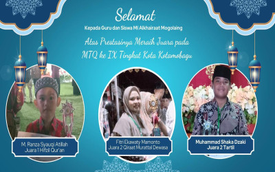 MI Alkhairaat kembali menoreh prestasi di ajang Musabaqah Tilawatil Qur'an (MTQ) ke IX tingkat Kota Kotamobagu